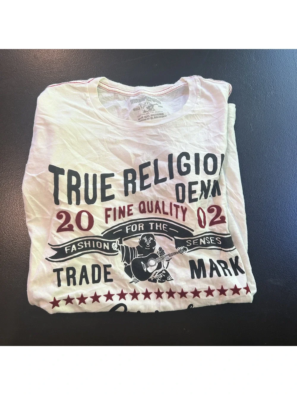 Vintage y2k True Religion white V-neck graphic T-shirt